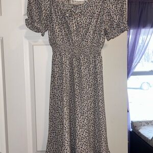 T.J.Maxx Black and White Floral Midi Dress